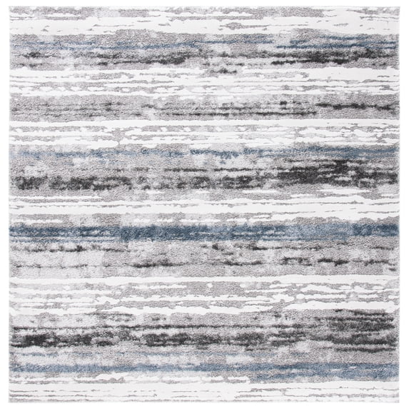 SAFAVIEH Century Desi Striped Area Rug, Grey/Blue, 6'7" x 6'7" Square