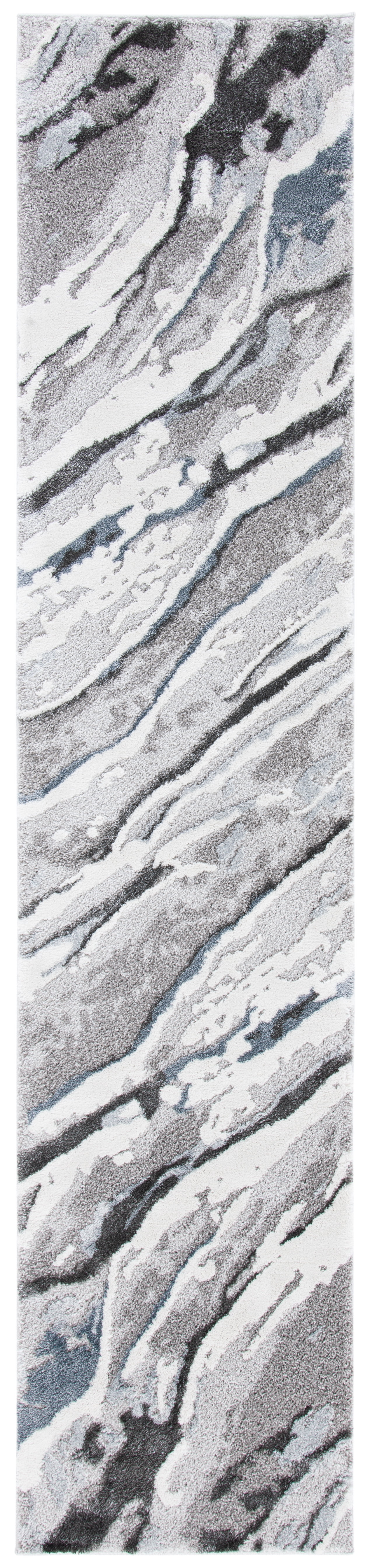 SAFAVIEH Century Hyde Camouflage Runner Rug, Grey/Blue, 2' x 7'
