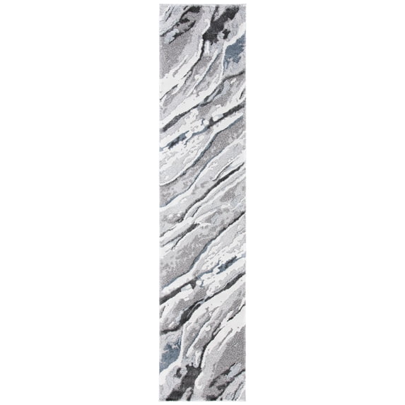 SAFAVIEH Century Hyde Camouflage Runner Rug, Grey/Blue, 2' x 7'