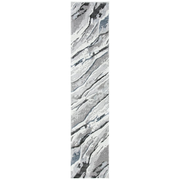 SAFAVIEH Century Hyde Camouflage Runner Rug, Grey/Blue, 2' x 8'