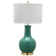 thumbnail image 1 of SAFAVIEH Ceramic Paris Solid 27.5 in. H Table Lamp w/ Shade, Emerald/Off White, 1 of 6