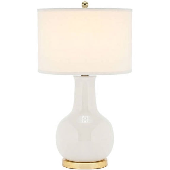 SAFAVIEH Ceramic Paris Solid 27.5 in. H Table Lamp w/ Shade, Grey/Off White