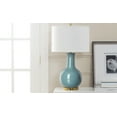 thumbnail image 1 of SAFAVIEH Ceramic Paris Solid 27.5 in. H Table Lamp w/ Shade, Light Blue/Off White, 1 of 6