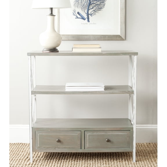 SAFAVIEH Chandra Nautical Rustic Console w/ Storage Drawers, French Grey/White Smoke