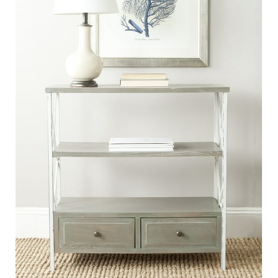 SAFAVIEH Chandra Nautical Rustic Console w/ Storage Drawers, French Grey/White Smoke