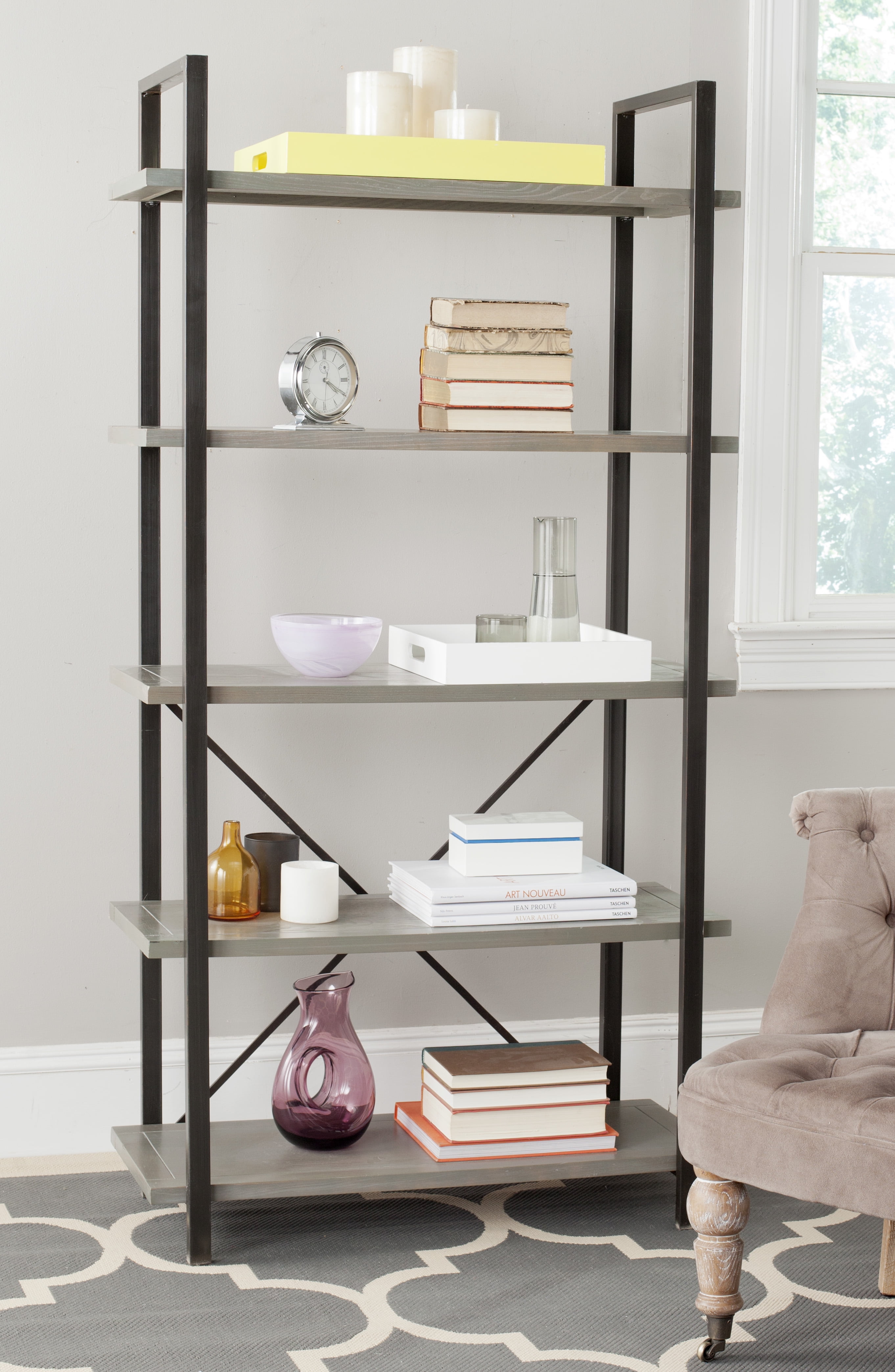 Chantel Ash Grey 5-Tier Industrial Etagere