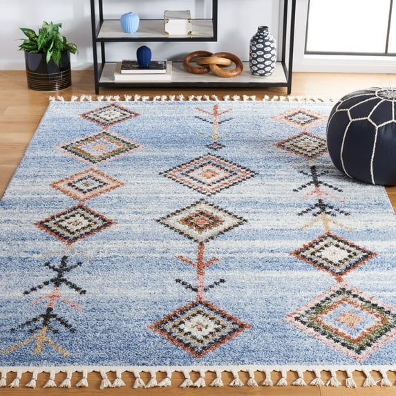 SAFAVIEH Chapel Joyce Diamond Area Rug, Blue/Beige, 4' x 6'