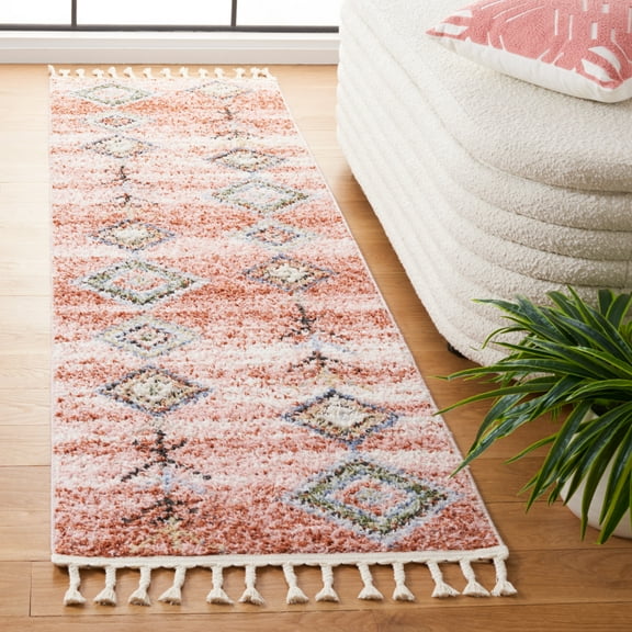 SAFAVIEH Chapel Joyce Diamond Runner Rug, Pink/Turquoise, 2'2" x 8'
