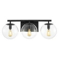 thumbnail image 1 of SAFAVIEH Charlene 3-Light LED Black Metal Wall Sconce with Clear Shade, 1 of 1