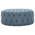 thumbnail image 1 of SAFAVIEH Charlene Modern Glam Solid Tufted Cocktail Ottoman, Navy, 1 of 9
