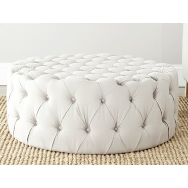 SAFAVIEH Charlene Tufted Cocktail Ottoman Taupe