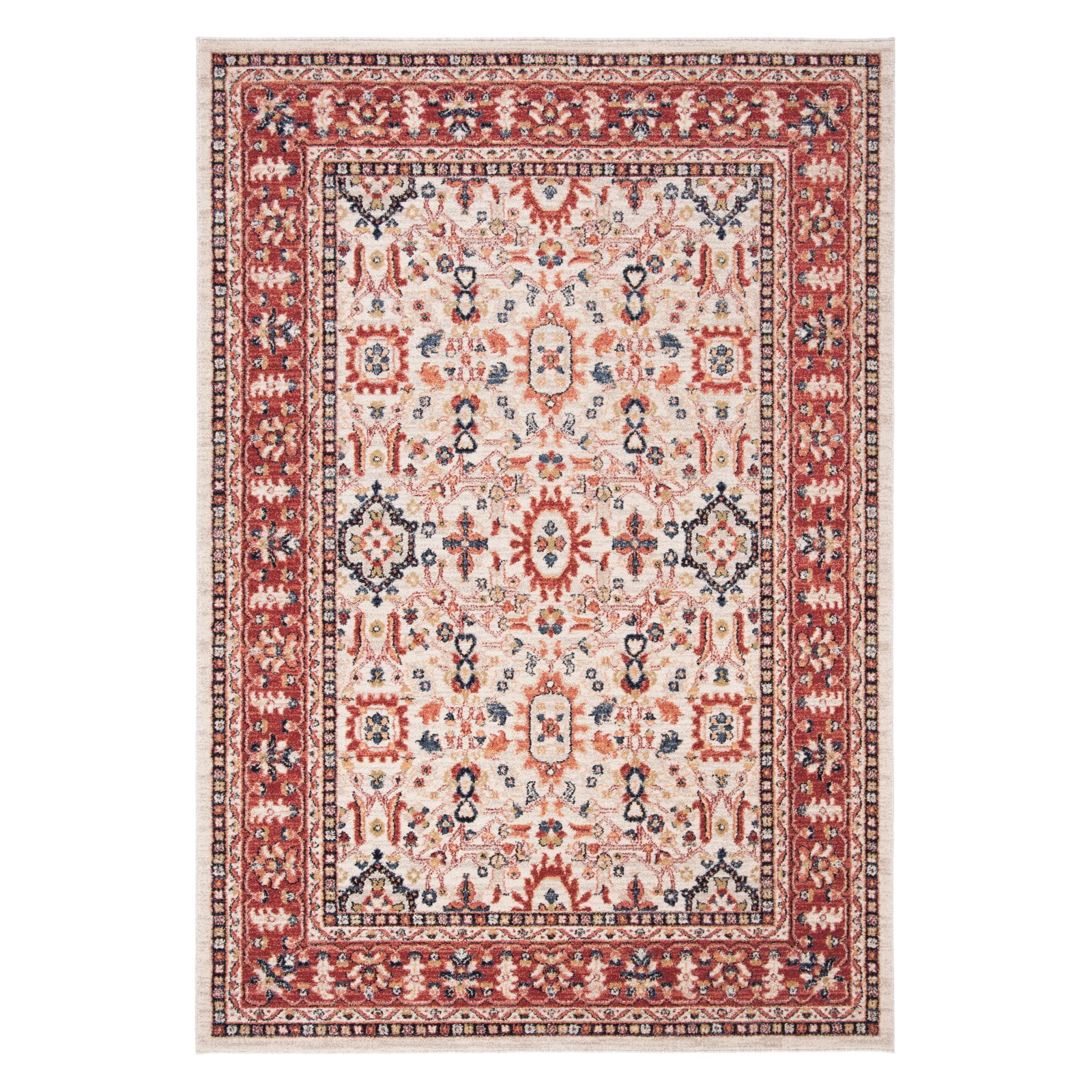 Charleston Heirloom Red/Ivory 8' x 10' Synthetic Rectangular Rug