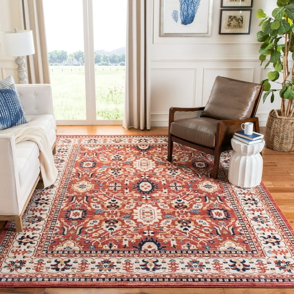 SAFAVIEH Charleston Cheshunt Oriental Area Rug, Red/Ivory, 8' x 10'
