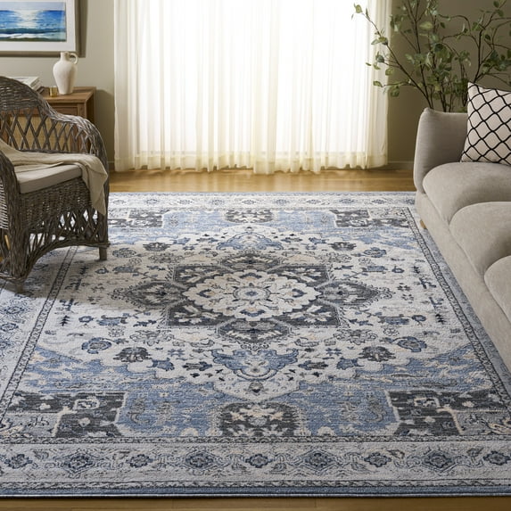 SAFAVIEH Charleston Hannan Oriental Area Rug, Blue/Gray, 9' x 12'