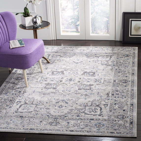 SAFAVIEH Charleston Zharko Floral Area Rug, Gray/Dark Gray, 4' x 4' Square