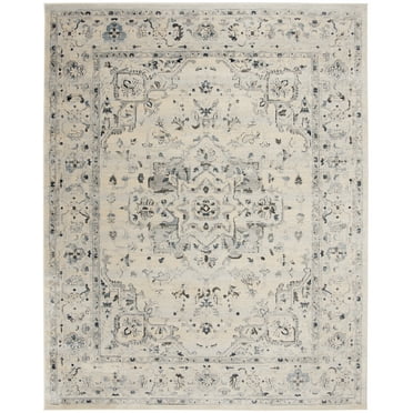 SAFAVIEH Charleston Zharko Floral Area Rug, Ivory/Light Blue, 9' x 12'