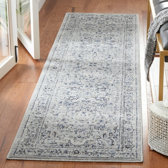 SAFAVIEH Charleston Zharko Floral Runner Rug, Gray/Dark Gray, 2' x 8'