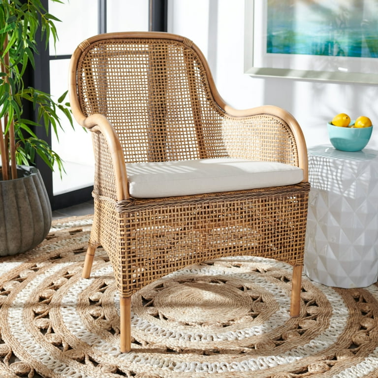 Free Shipping! SAFAVIEH Charlie Rattan Club Chair w/ Cushion, Dark