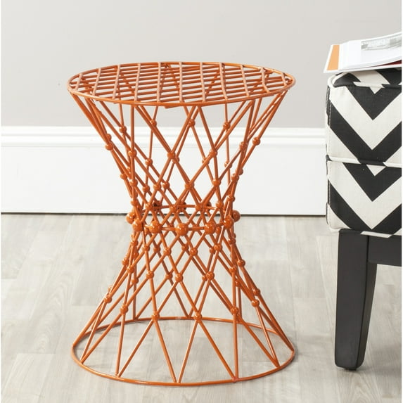 SAFAVIEH Charlotte Iron Wire Stool Orange