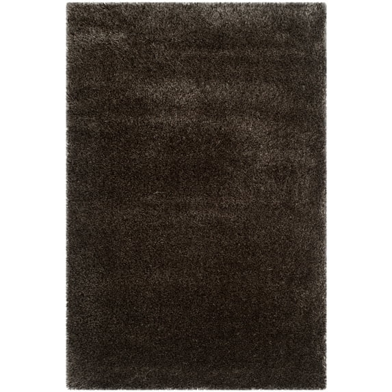 SAFAVIEH Charlotte Kerry Solid Shag Area Rug, Brown, 6'7" x 9'