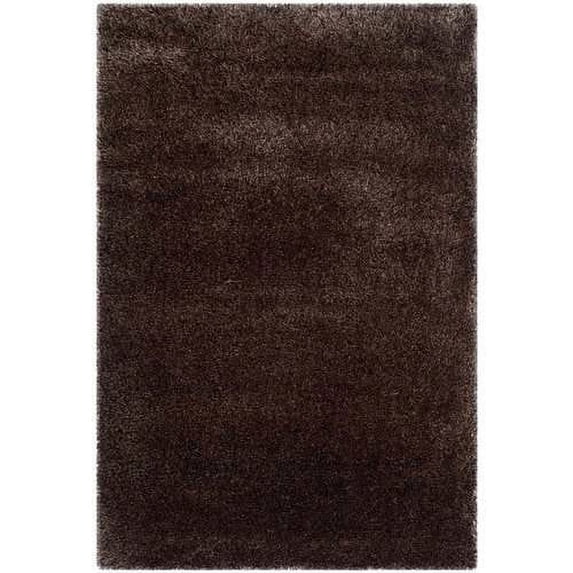 SAFAVIEH Charlotte Solid Plush Shag Area Rug, Brown, 8' x 10'