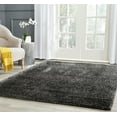 thumbnail image 1 of SAFAVIEH Charlotte Solid Plush Shag Area Rug, Charcoal, 4' x 6', 1 of 8