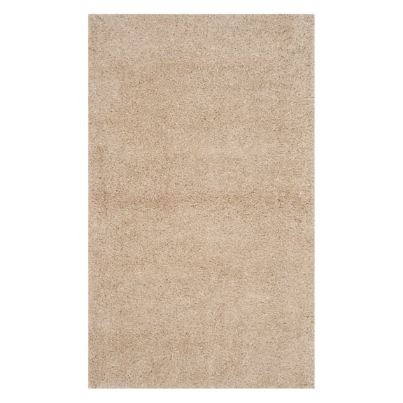 SAFAVIEH Charlotte Solid Plush Shag Area Rug, Ivory, 6' x 9'