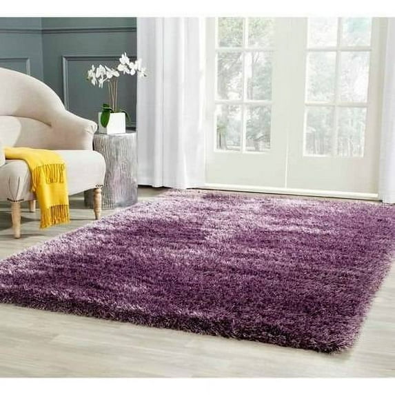 SAFAVIEH Charlotte Solid Plush Shag Area Rug, Lavender, 5'1" x 7'6"