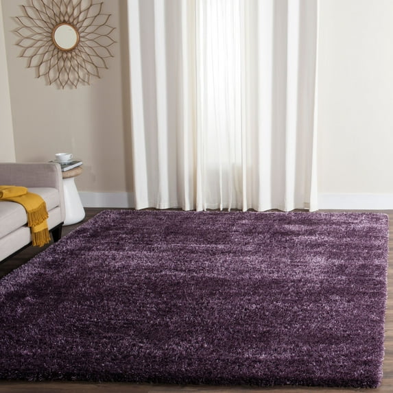 SAFAVIEH Charlotte Solid Plush Shag Area Rug, Lavender, 9' x 12'