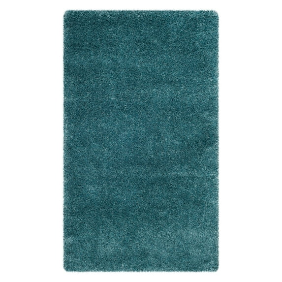 SAFAVIEH Charlotte Solid Plush Shag Area Rug, Light Blue, 3' x 5'
