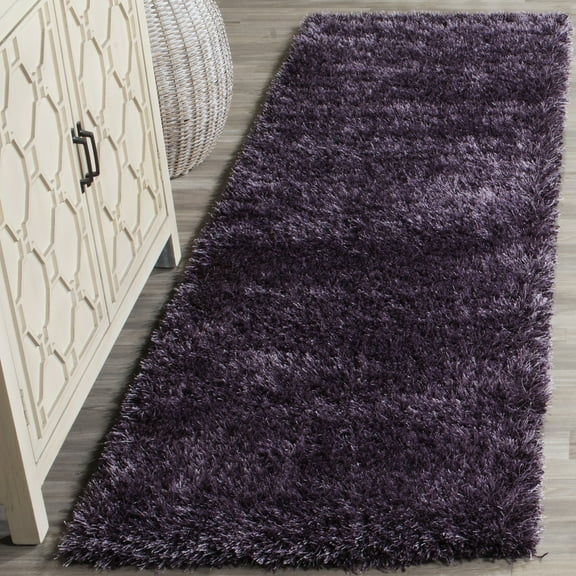 SAFAVIEH Charlotte Solid Plush Shag Runner Rug, Lavender, 2'3" x 8'