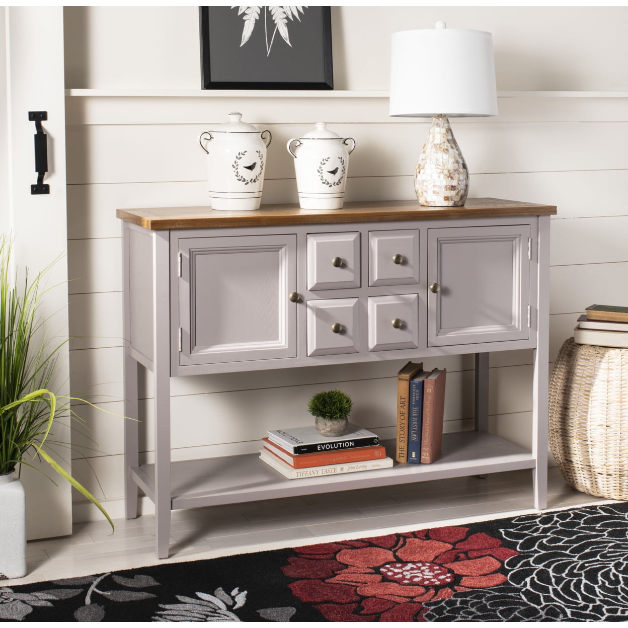 Charlotte 46" Brown and White Oak Transitional Sideboard
