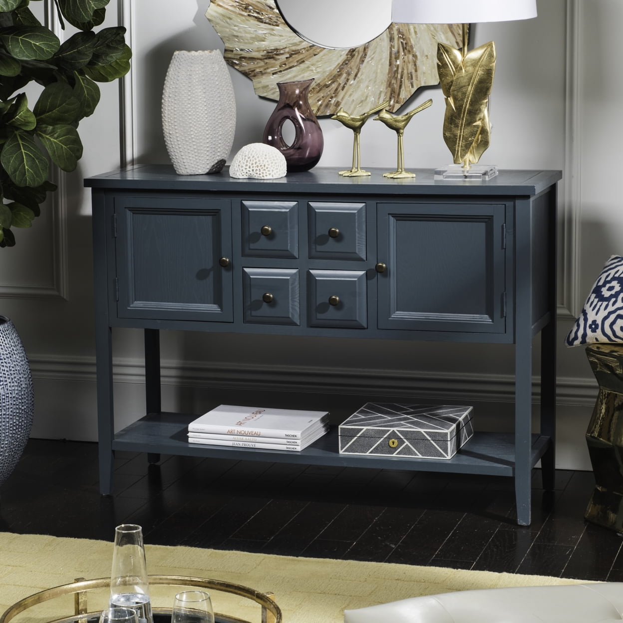 Charlotte Slate Teal 4-Drawer Sideboard