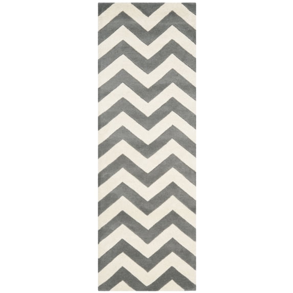 SAFAVIEH Chatham CHT715D Handmade Dark Grey / Ivory Rug