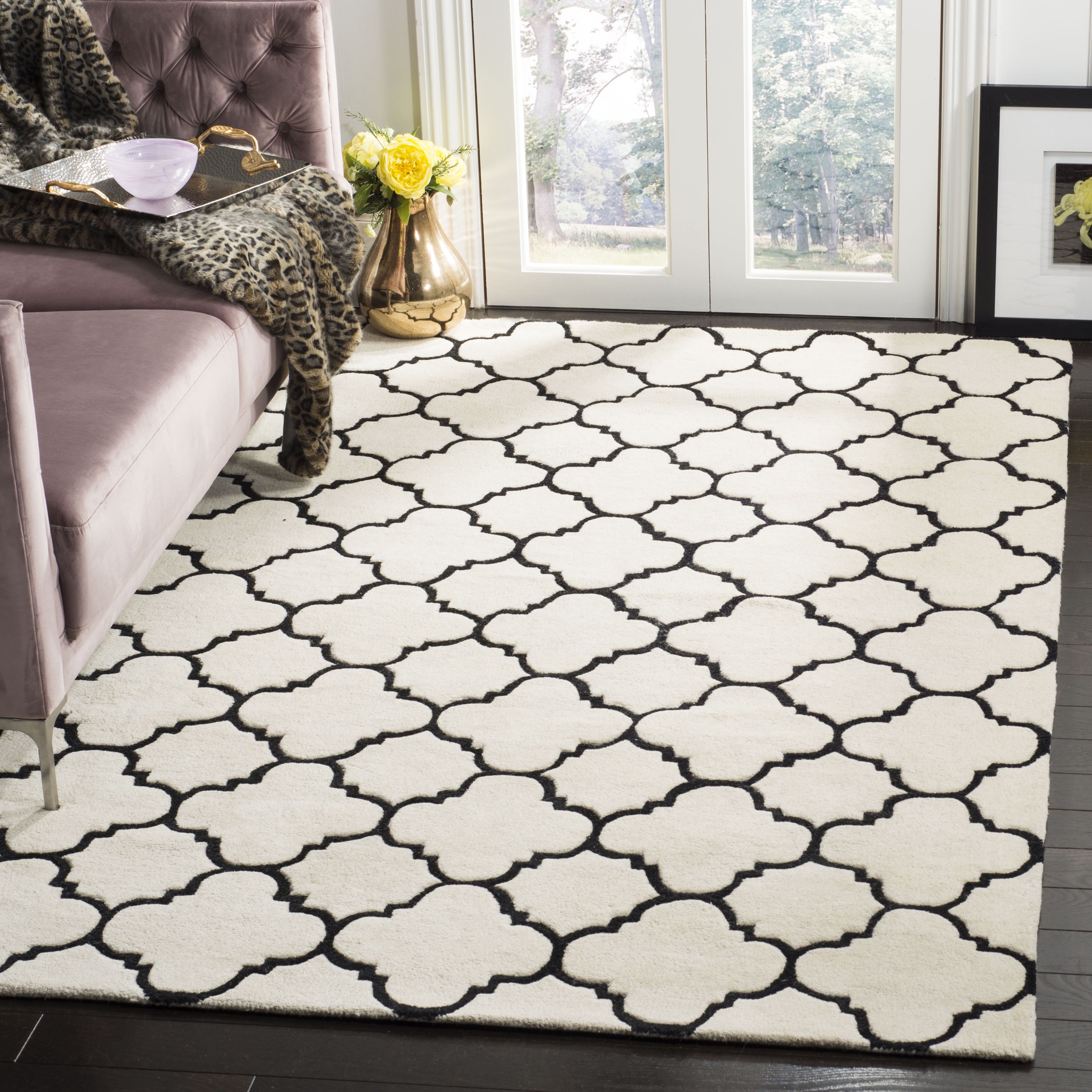 Safavieh Chatham CHT717B Tappeto Runner In Lana – Blu E Avorio, Fatto A Mano, 69x274 Cm