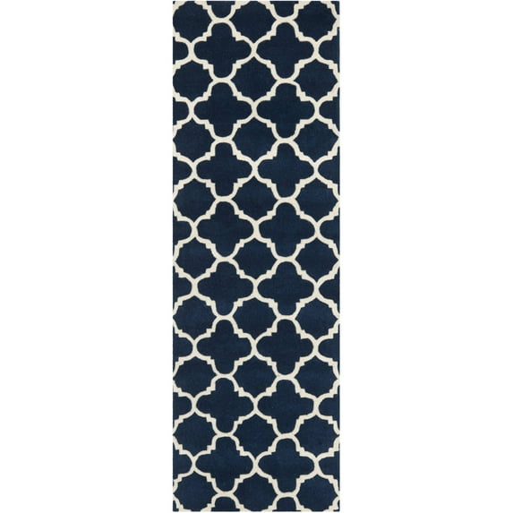 SAFAVIEH Chatham CHT717C Handmade Dark Blue / Ivory Rug