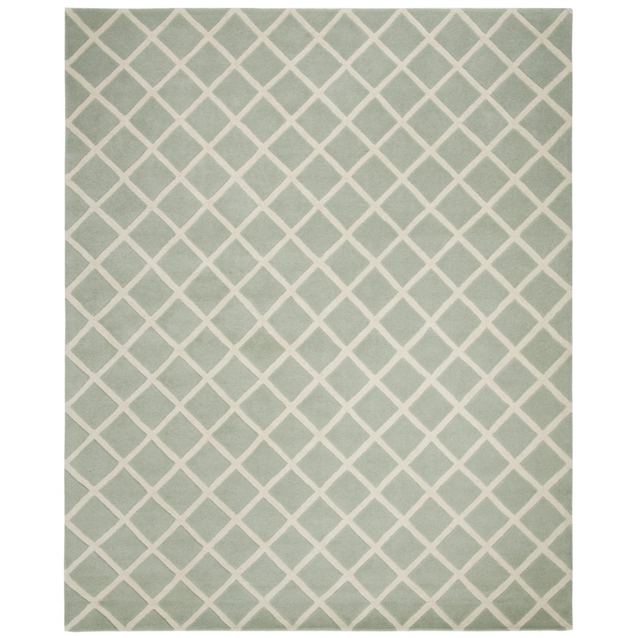 Elegant Grey and Ivory Hand-Tufted Wool Rug 4' x 6'