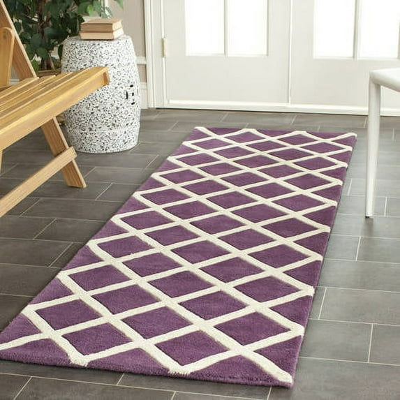 SAFAVIEH Chatham CHT718F Handmade Purple / Ivory Rug
