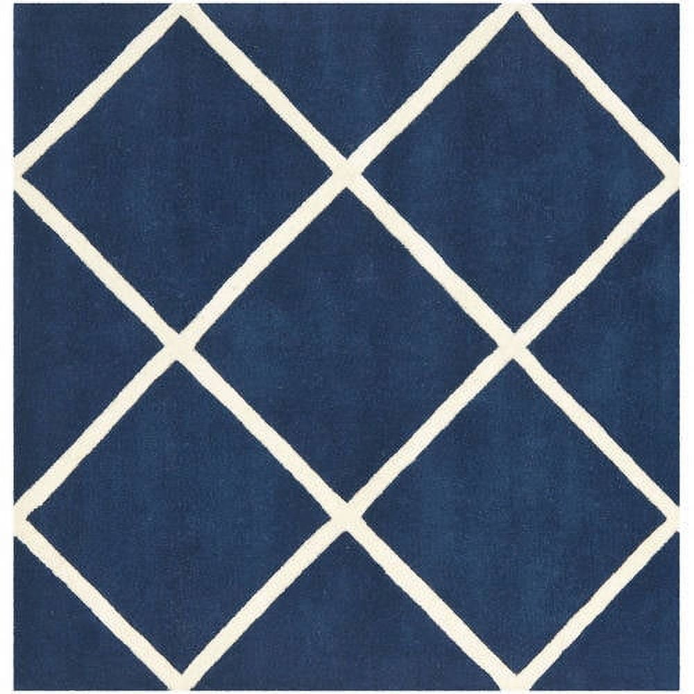 SAFAVIEH Chatham CHT720C Handmade Dark Blue / Ivory Rug
