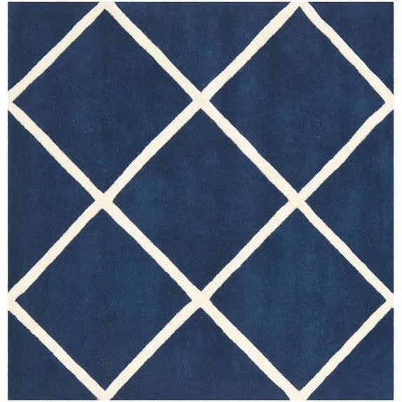 SAFAVIEH Chatham CHT720C Handmade Dark Blue / Ivory Rug