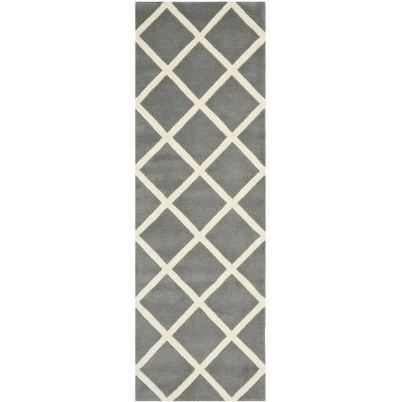SAFAVIEH Chatham CHT720D Handmade Dark Grey / Ivory Rug