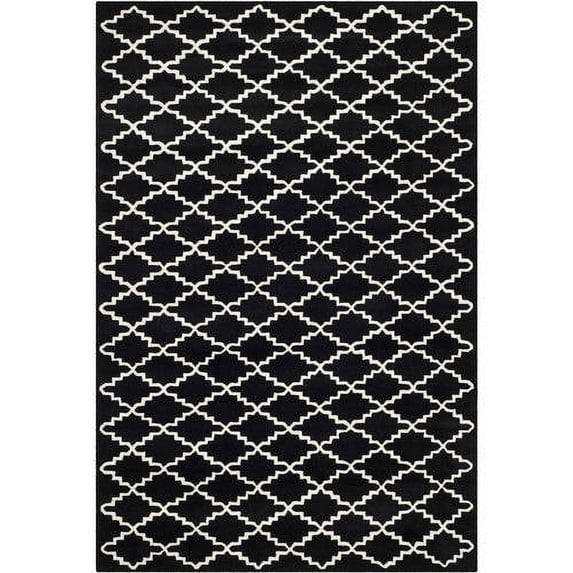 SAFAVIEH Chatham CHT721K Handmade Black / Ivory Rug