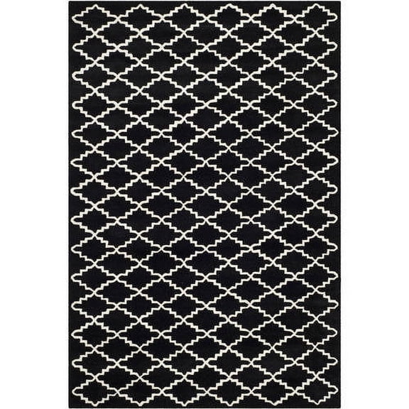 SAFAVIEH Chatham CHT721K Handmade Black / Ivory Rug