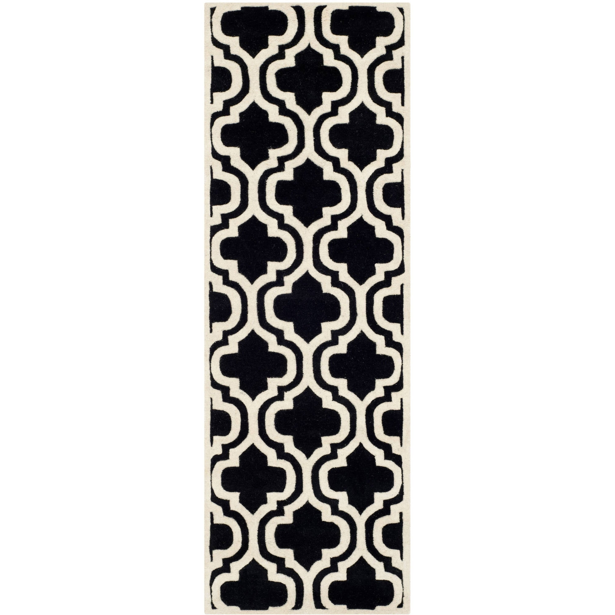 SAFAVIEH Chatham CHT727K Handmade Black / Ivory Rug - Walmart.com