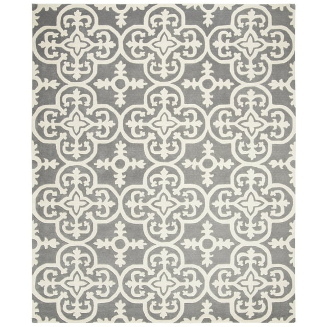 SAFAVIEH Chatham CHT729D Handmade Dark Grey / Ivory Rug