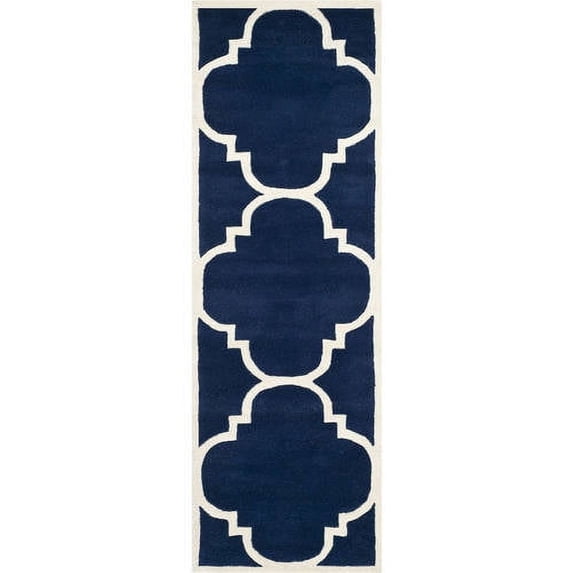 SAFAVIEH Chatham CHT730C Handmade Dark Blue / Ivory Rug