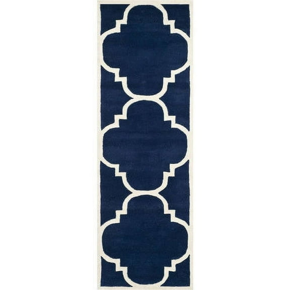 SAFAVIEH Chatham CHT730C Handmade Dark Blue / Ivory Rug