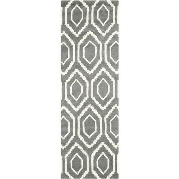 SAFAVIEH Chatham CHT731D Handmade Dark Grey / Ivory Rug