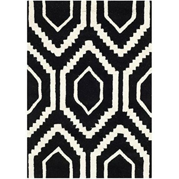 SAFAVIEH Chatham CHT731K Handmade Black / Ivory Rug