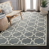 SAFAVIEH Chatham Giovanni Geometric Wool Area Rug, Dark Gray/Ivory, 2 ...